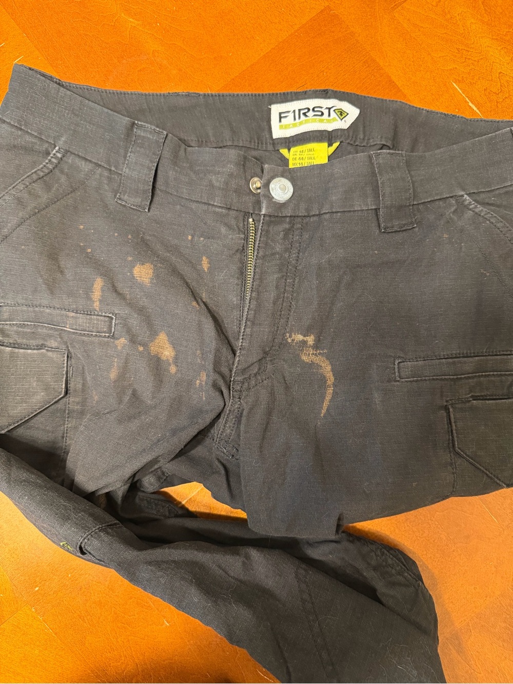 FIRST Black Work Pants with Cargo Pockets